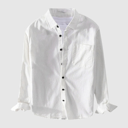 Felix Grant Relaxed Button-Up Shirt with Point Collar and Patch Pocket