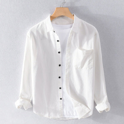 Felix Grant Relaxed Button-Up Shirt with Point Collar and Patch Pocket