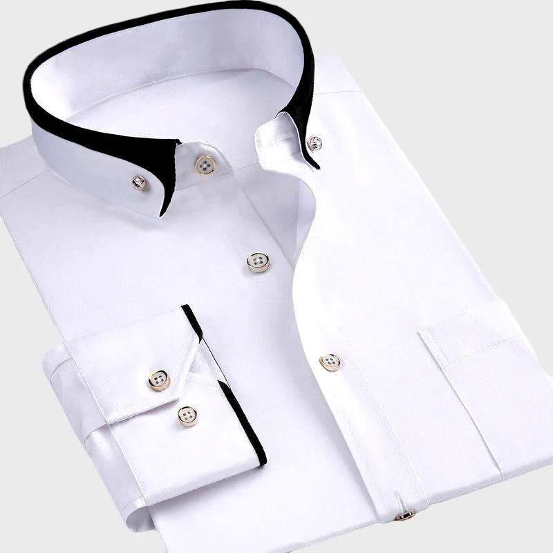 Joshua Slim Fit Dress Shirt | Collared Long Sleeve Dress Shirt