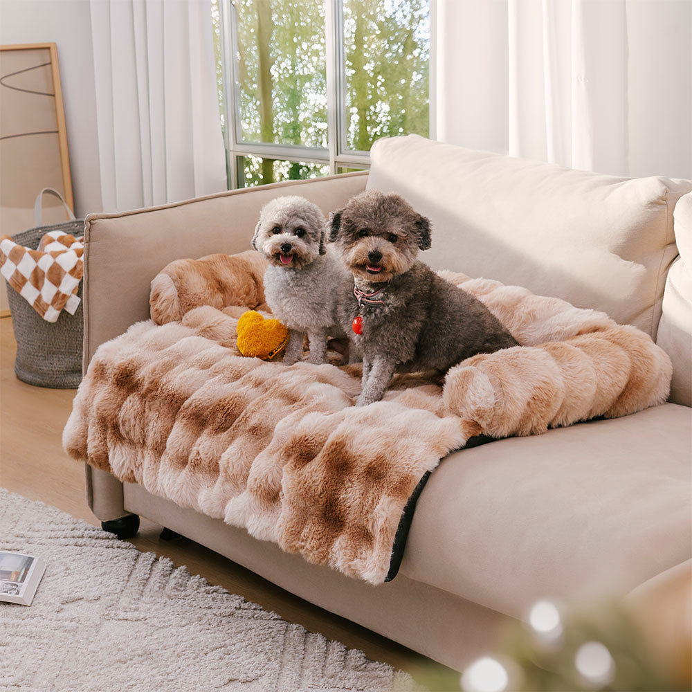 Pet Sofa Protector With Plush Fabric and Non-Slip Backing