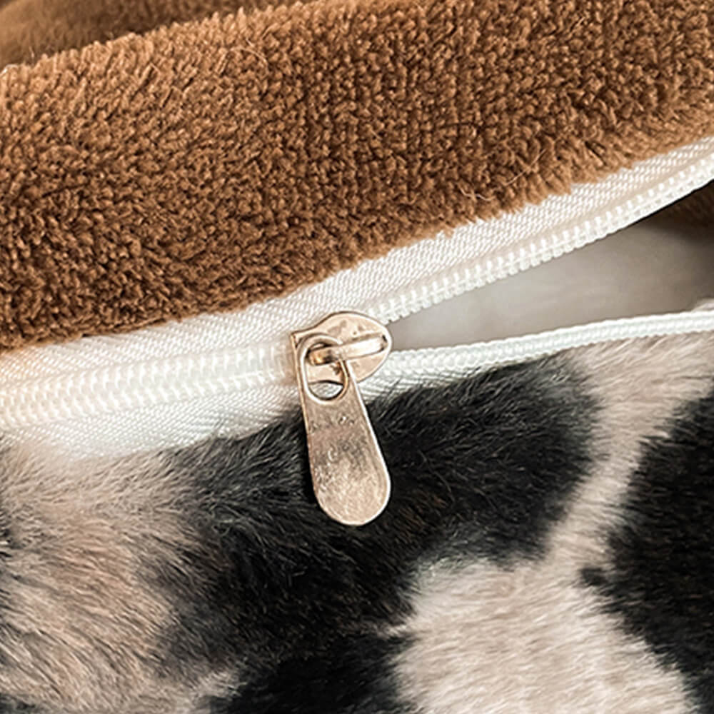 Velvet Leopard Print Bed Sheet Set With Plush Texture