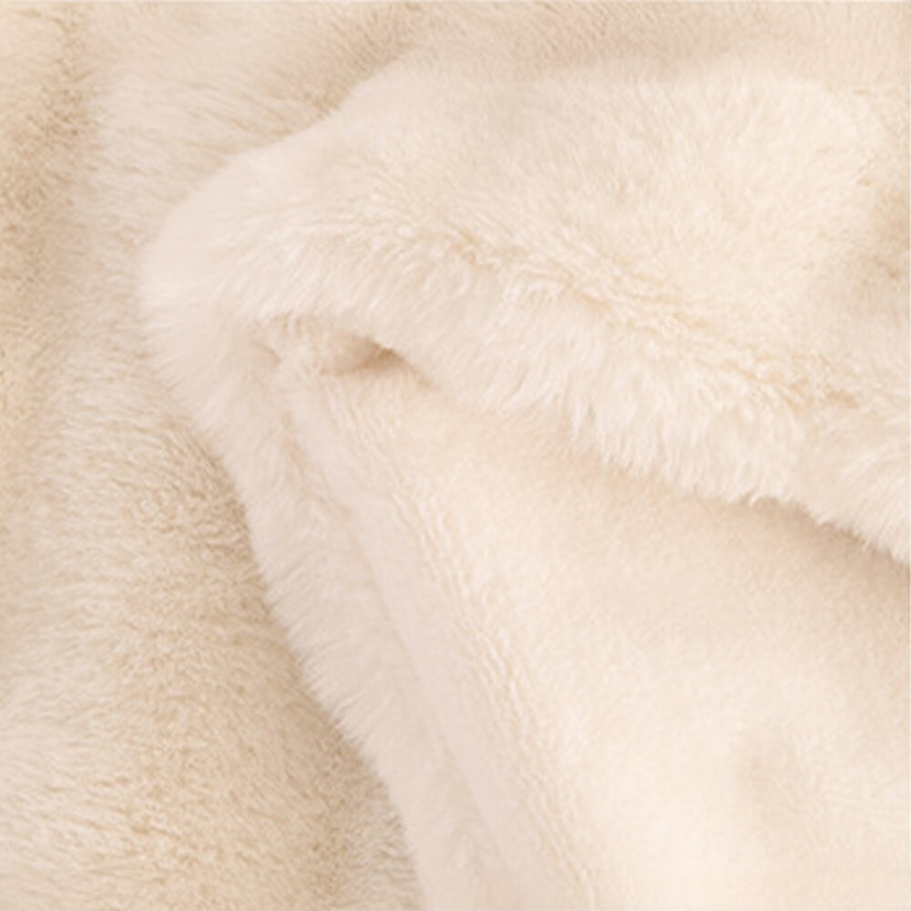 Contemporary Faux Rabbit Fur Throw Blanket With Bubble Texture