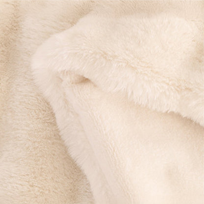 Contemporary Faux Rabbit Fur Throw Blanket With Bubble Texture