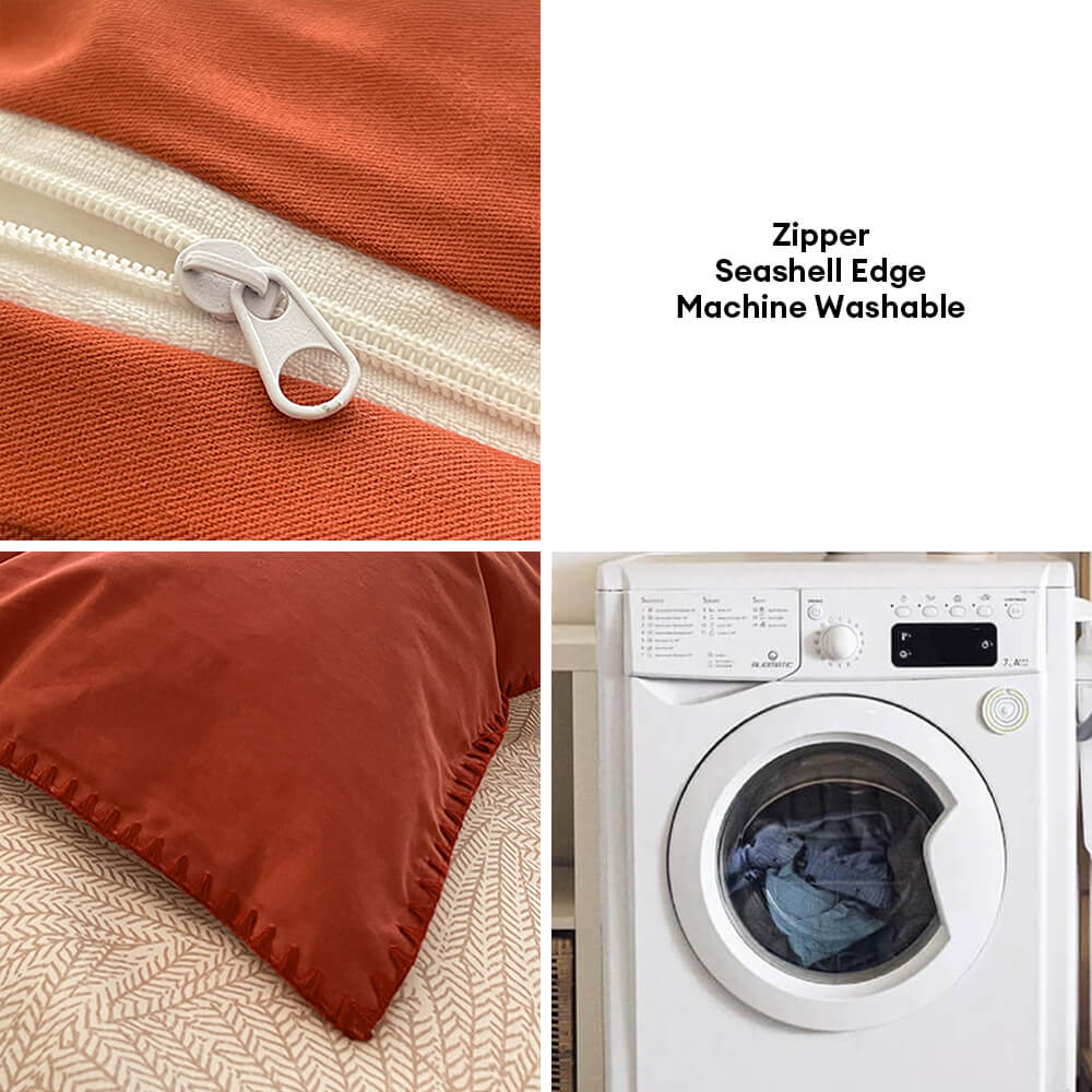 Modern Cotton Bedding Set With Leaf Pattern