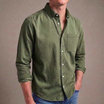 Cavell Tailored Button-Down Shirt with Classic Collar and Pocket