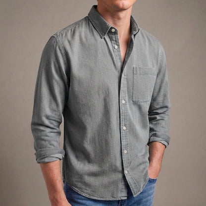 Cavell Tailored Button-Down Shirt with Classic Collar and Pocket