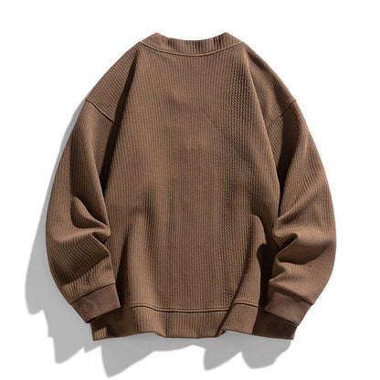 Theodore Relaxed Fit Zip-Up Cardigan | Textured Pockets Zip-Up Cardigan