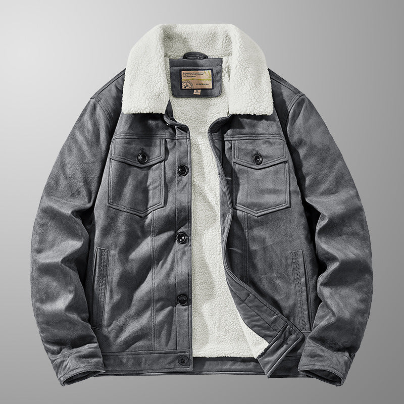 Luke  Regular Fit Sherpa Jacket | Collared Button Front Sherpa Jacket
