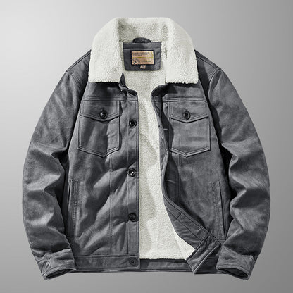 Luke  Regular Fit Sherpa Jacket | Collared Button Front Sherpa Jacket
