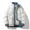 Noah Oversized Puffer Jacket | Quilted Denim Trim Hip-Length Puffer Jacket