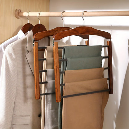 Walnut Wood Multi-Bar Pant Hanger