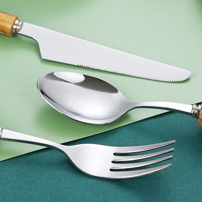 Natural Bamboo Handle Cutlery Set