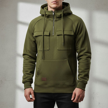 Jack Relaxed Fit Quarter-Zip Hoodie | Hooded Drawstring Hoodie