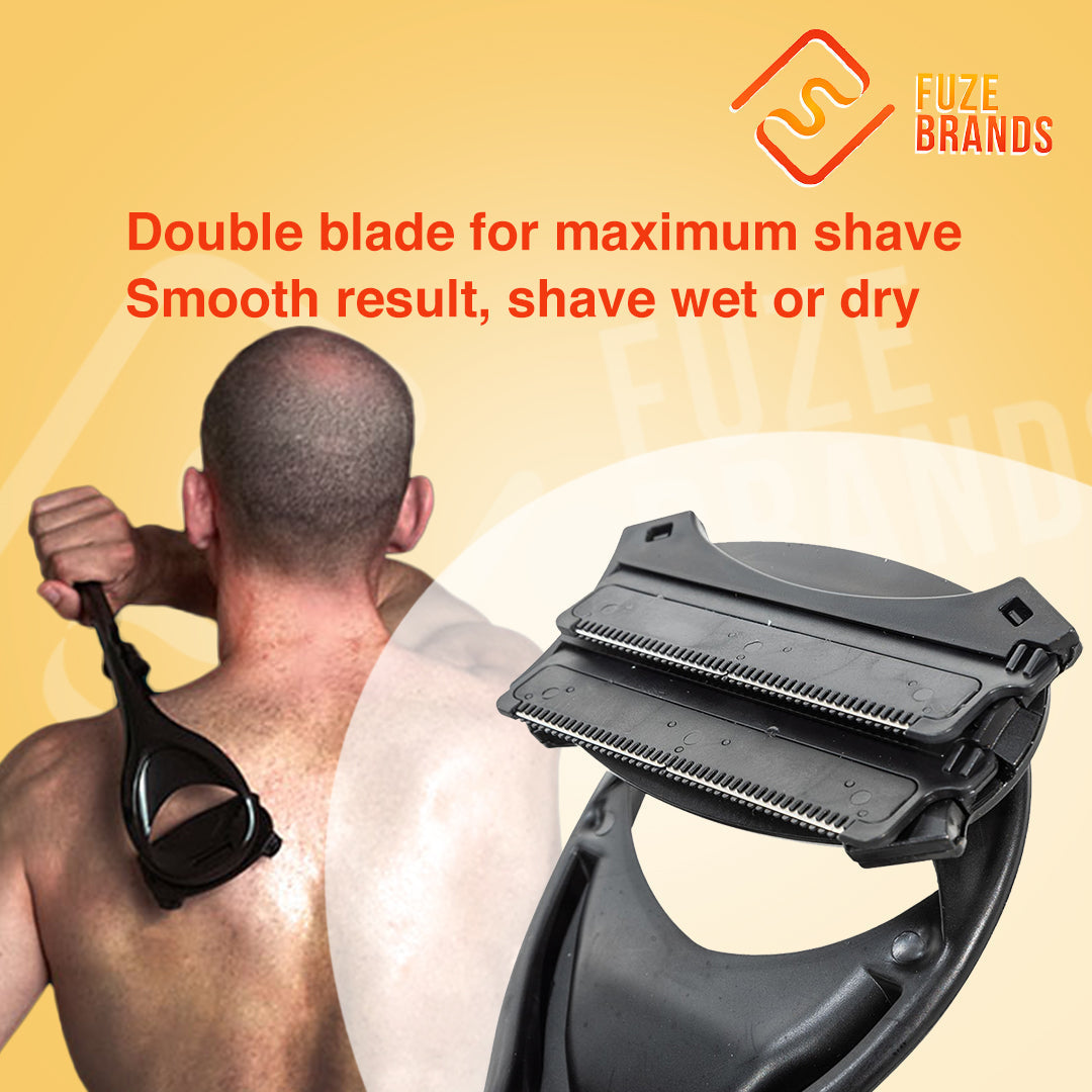 MachoGlide™ Back & Body Shaver | Pain-Free Wet/Dry Grooming with Extra-Long Foldable Handle