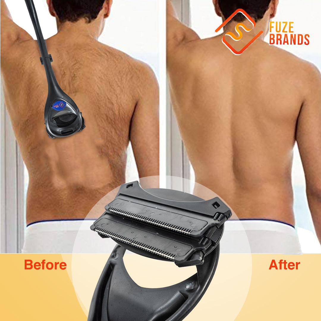 MachoGlide™ Back & Body Shaver | Pain-Free Wet/Dry Grooming with Extra-Long Foldable Handle