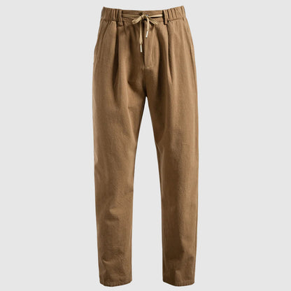 Oscar Relaxed Fit Trousers | Pleated Drawstring Waist Trousers