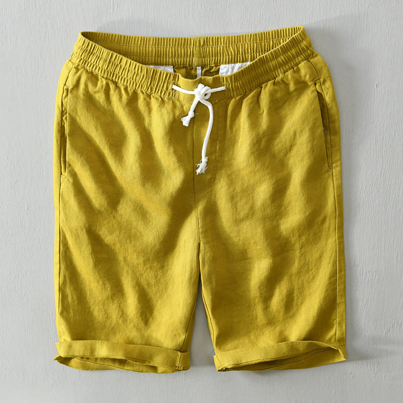 Drawstring Shorts with Relaxed Fit and Rolled Cuffs