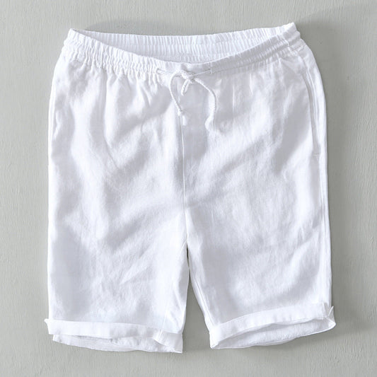 Drawstring Shorts with Relaxed Fit and Rolled Cuffs