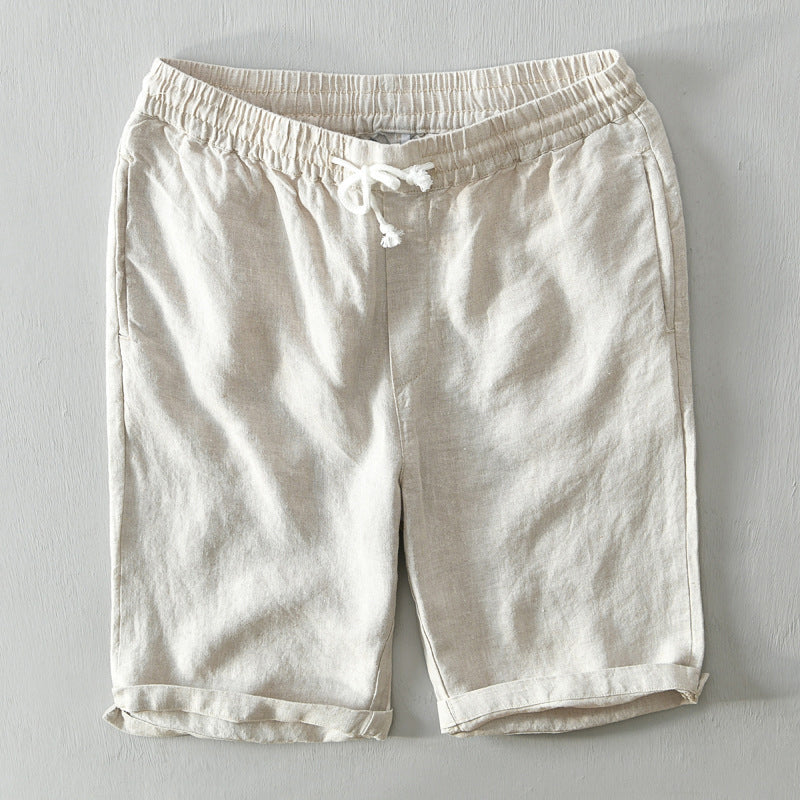 Drawstring Shorts with Relaxed Fit and Rolled Cuffs