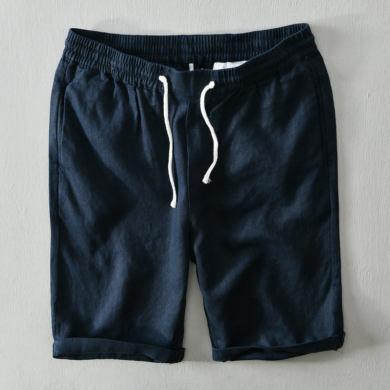 Drawstring Shorts with Relaxed Fit and Rolled Cuffs