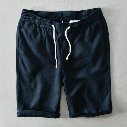 Drawstring Shorts with Relaxed Fit and Rolled Cuffs