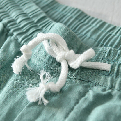 Drawstring Shorts with Relaxed Fit and Rolled Cuffs