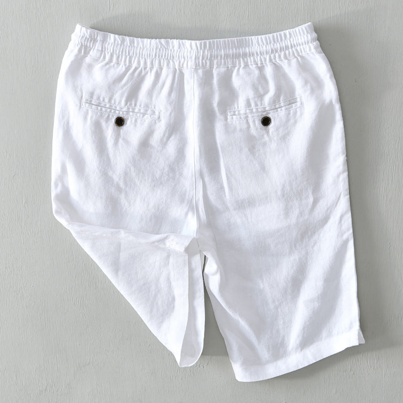 Drawstring Shorts with Relaxed Fit and Rolled Cuffs