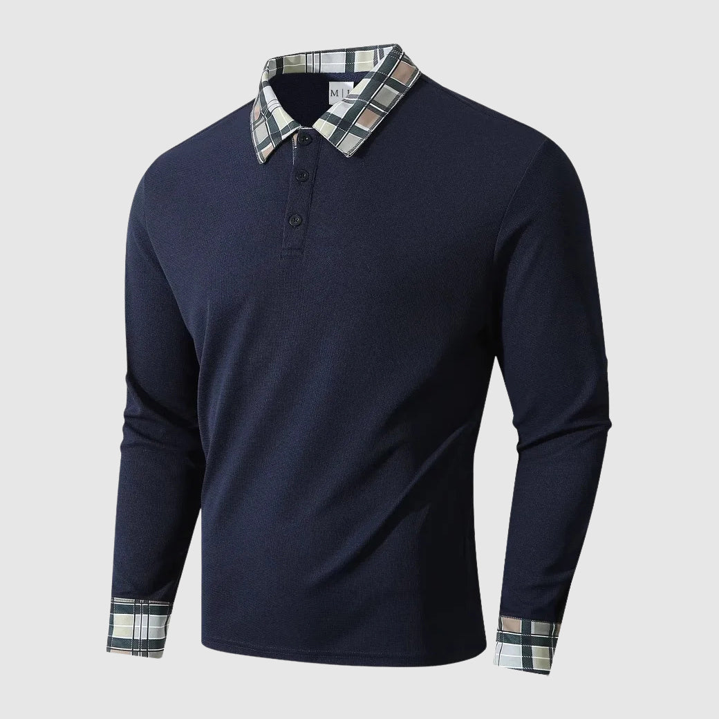 Theodore Slim Fit Polo Shirt | Collared Button Placket Polo Shirt