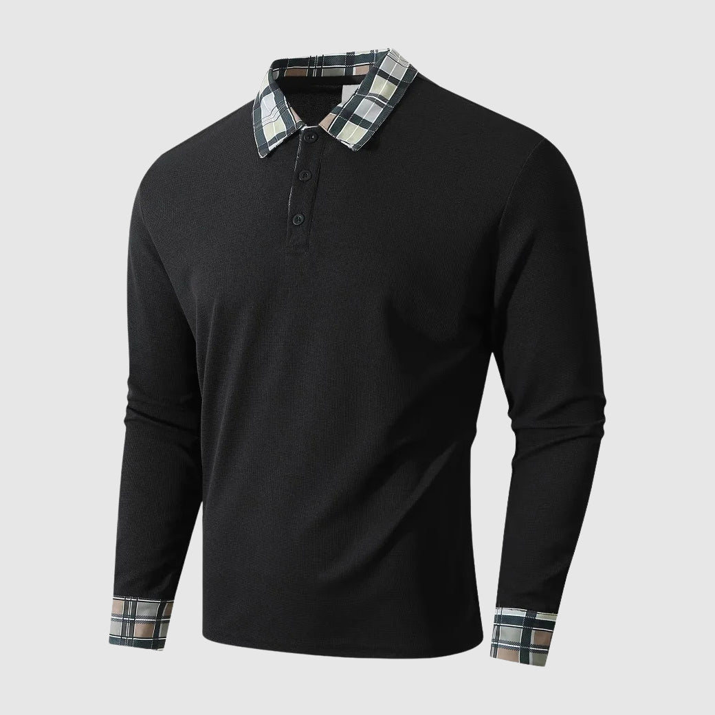 Theodore Slim Fit Polo Shirt | Collared Button Placket Polo Shirt