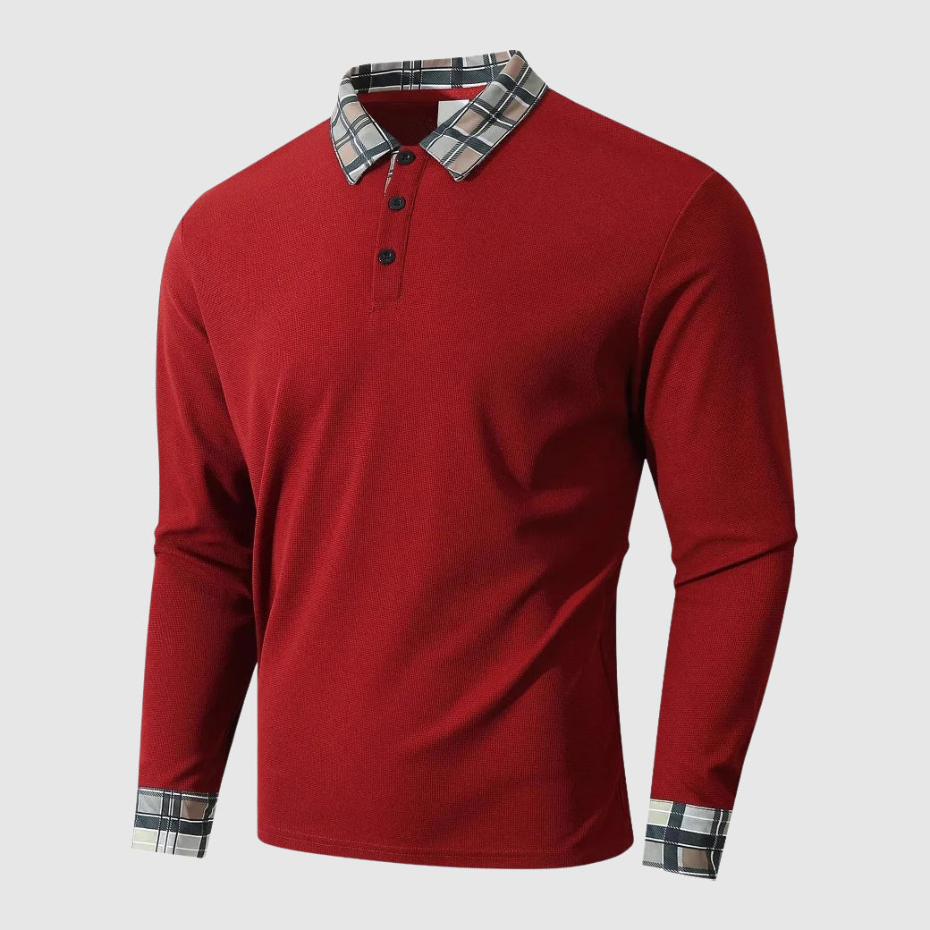 Theodore Slim Fit Polo Shirt | Collared Button Placket Polo Shirt