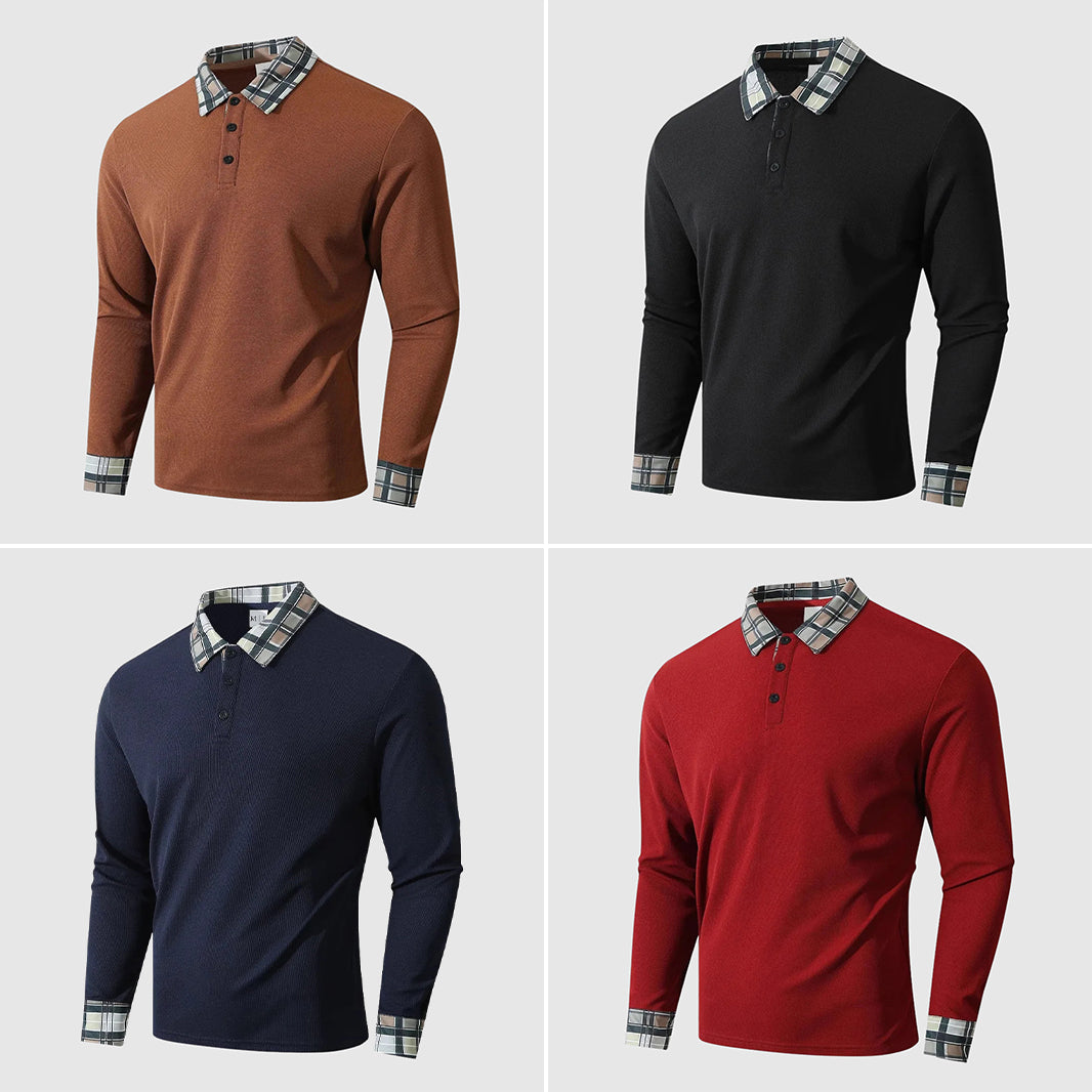 Theodore Slim Fit Polo Shirt | Collared Button Placket Polo Shirt