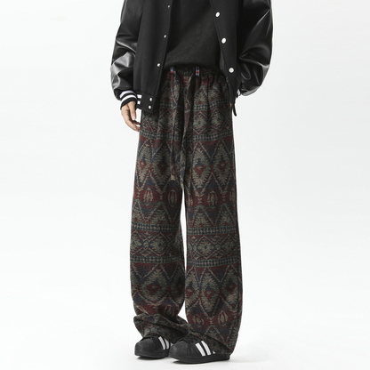 Timothy Aztec Joggers | Relaxed-Fit Wide-Leg Joggers with Traditional Aztec Print