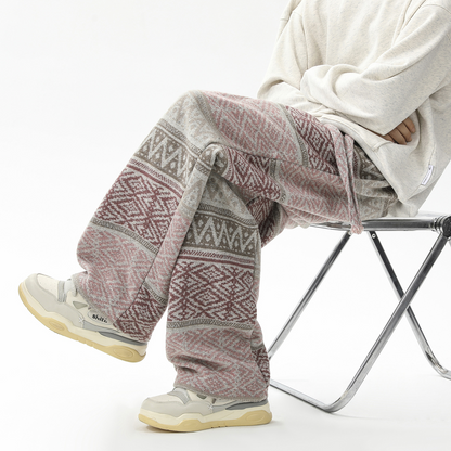 Timothy Aztec Joggers | Relaxed-Fit Wide-Leg Joggers with Traditional Aztec Print