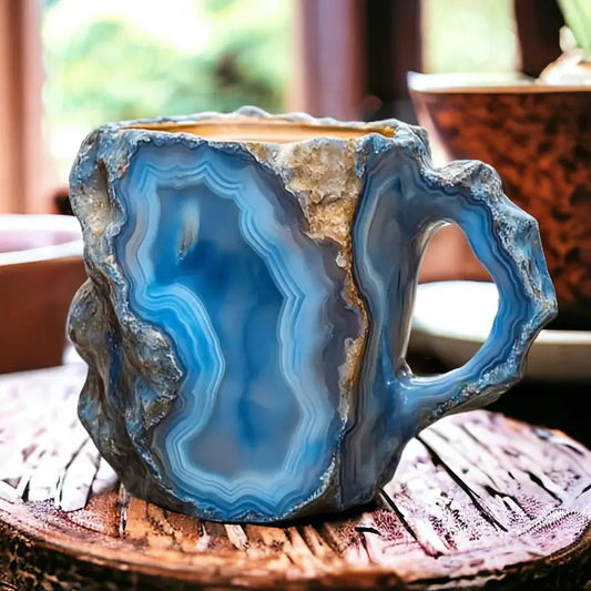 Mineral crystal cup with elegant natural stone look