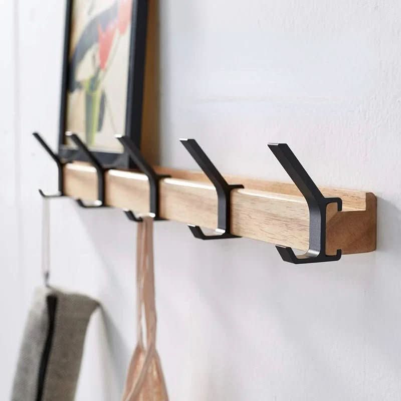 Nordic Wall Hook Rack With Adjustable Metal Hooks