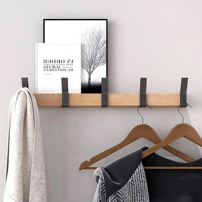 Nordic Wall Hook Rack With Adjustable Metal Hooks