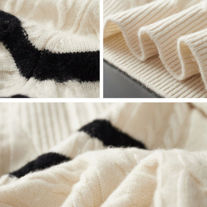 Nicholas Quarter-Zip Jacket | Cable Knit Stripe Quarter-Zip Jacket