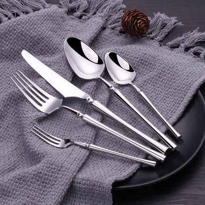 Stainless Steel Flatware Set with Polished Finish