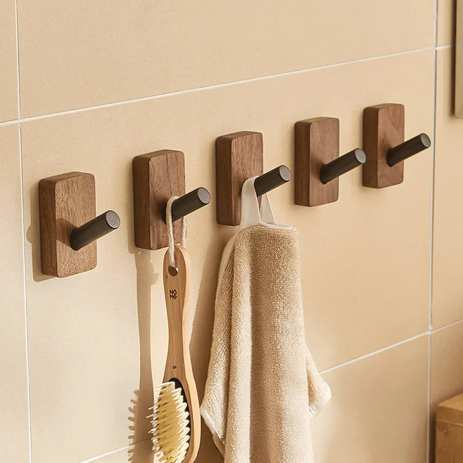 Nordic Minimalist Wood and Metal Wall Hook