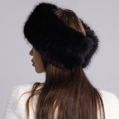 Rosie Furry Open-Top Fur Headband | Round Winter Hair Band