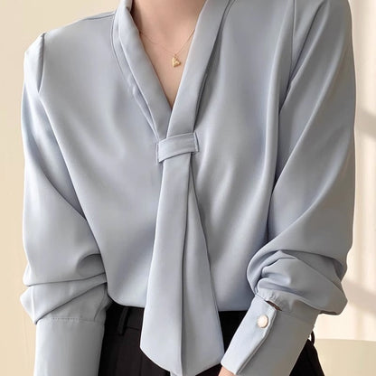 Bow-Tie Chiffon Blouse
