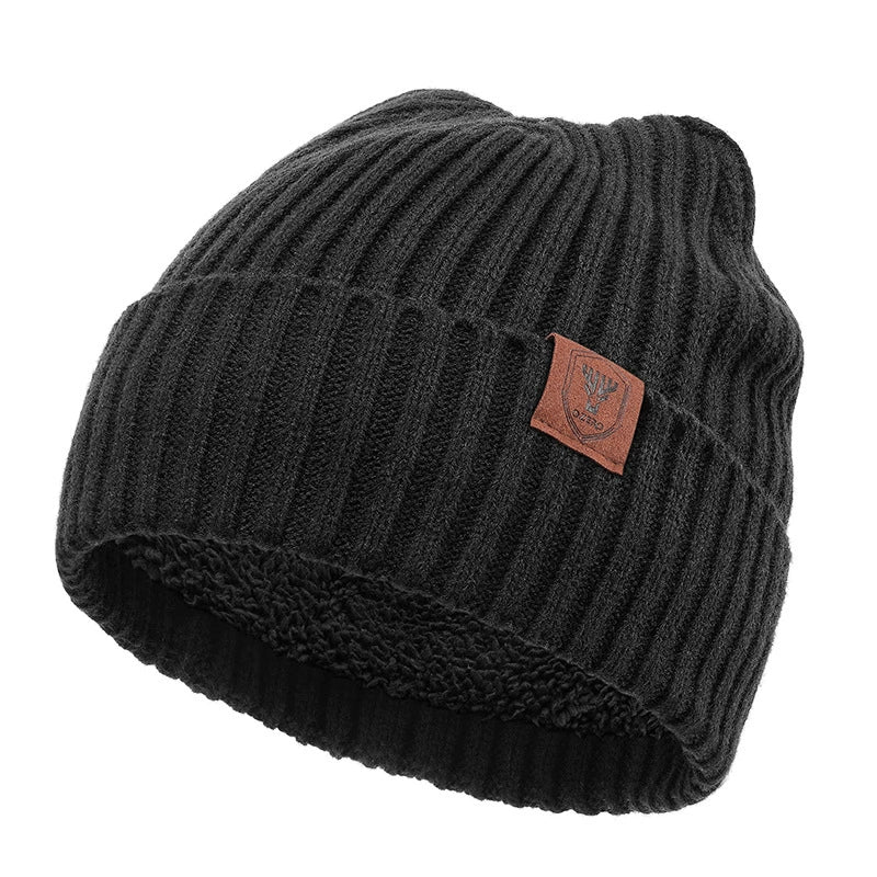 Caleb Ribbed Cuffed Beanie | Lined Winter Knit Hat