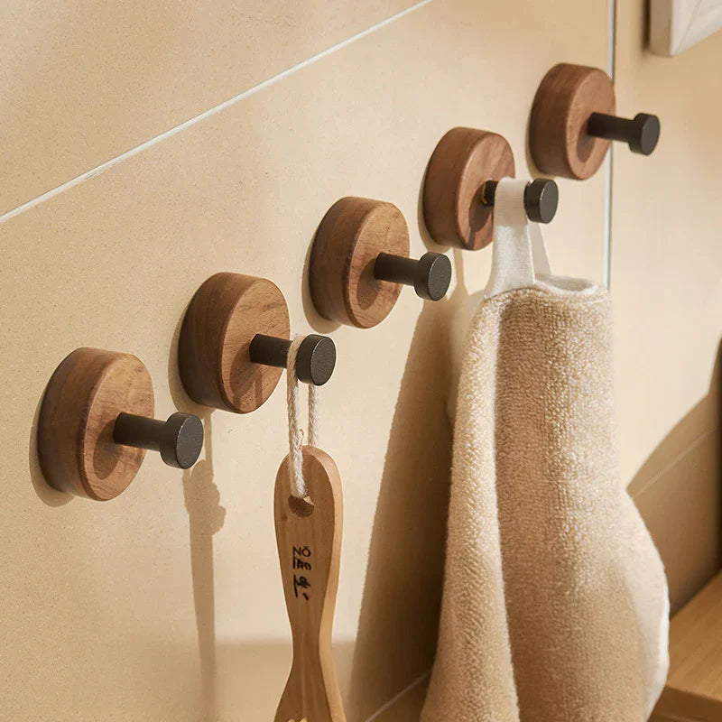 Nordic Minimalist Wood and Metal Wall Hook