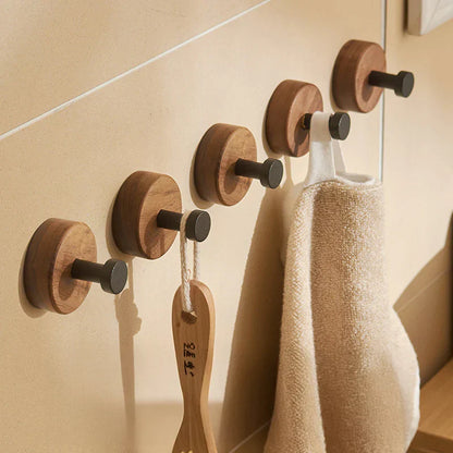 Nordic Minimalist Wood and Metal Wall Hook