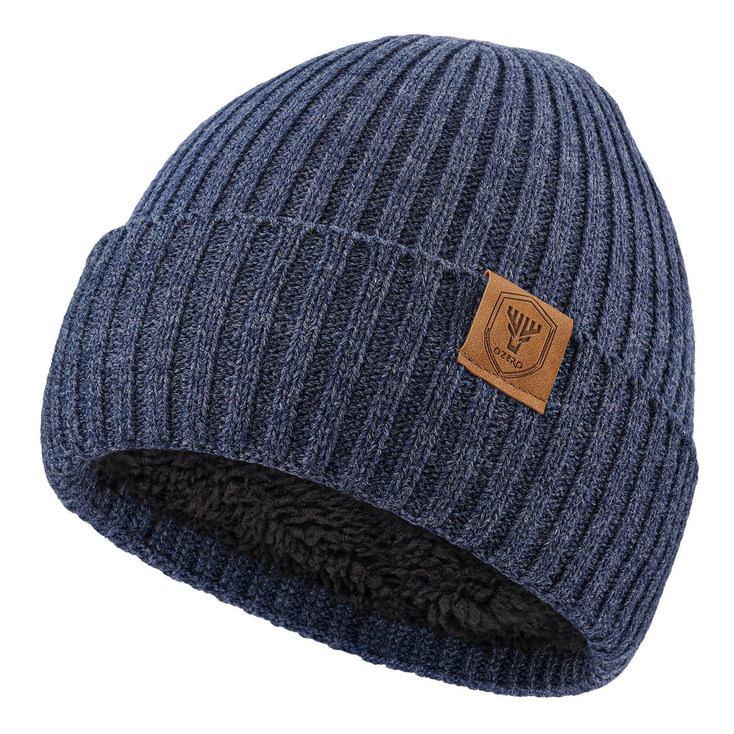 Caleb Ribbed Cuffed Beanie | Lined Winter Knit Hat