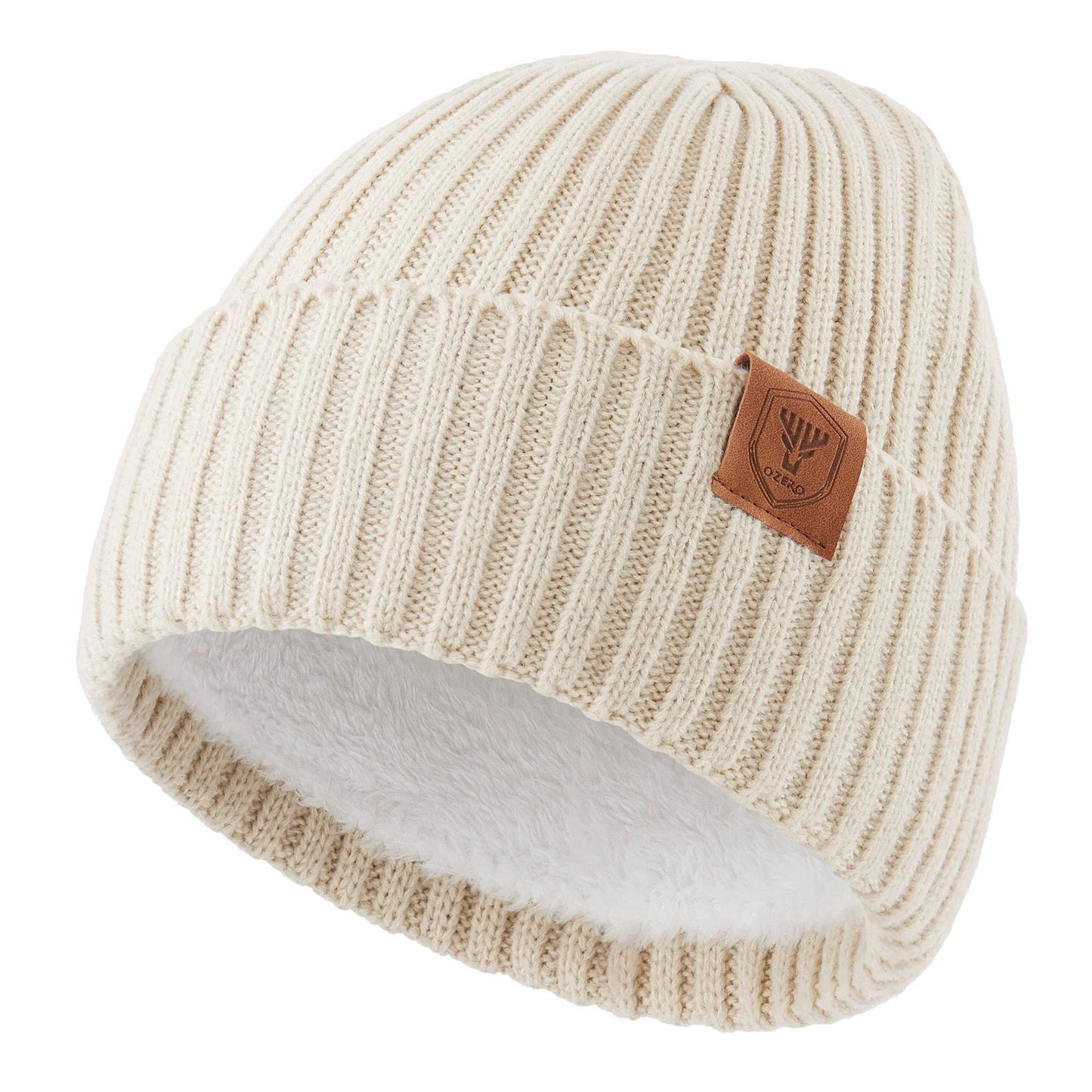 Caleb Ribbed Cuffed Beanie | Lined Winter Knit Hat