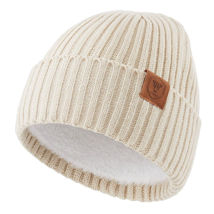Caleb Ribbed Cuffed Beanie | Lined Winter Knit Hat