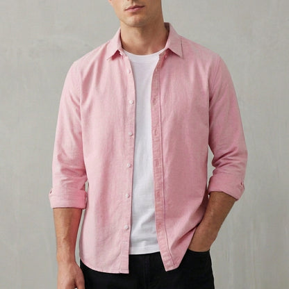 Laurence Relaxed Button-Down Shirt with Shirttail Hem