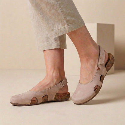 Refined Slingback Sandals with Sculpted Footbed and Side Cutouts