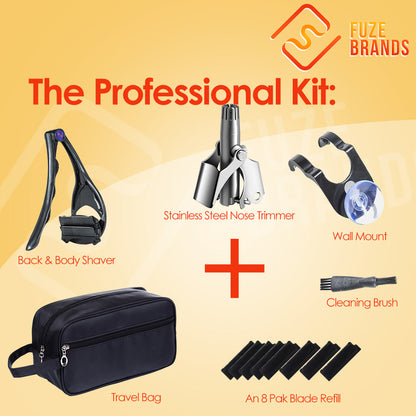 MachoGlide™ Back & Body Shaver | Pain-Free Wet/Dry Grooming with Extra-Long Foldable Handle